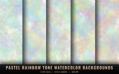 Pastel Rainbow Tone Watercolor Backgrounds