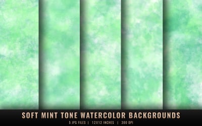 Soft Mint Tone Watercolor Backgrounds