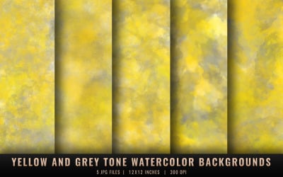 Yellow and Grey Tone Watercolor Backgrounds