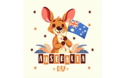 Australia Day Background with Kangaroo