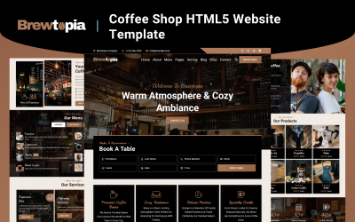 Brewtopia - Modelo de site HTML5 para cafeteria