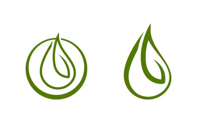 Kapka vody s listem eco Logo šablona vektorové ilustrace design v.2