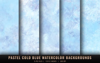 Pastel Cold Blue Watercolor Backgrounds