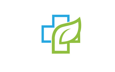 Szpital Zdrowe życie Medyczny z liściem Logo szablon wektor ilustracja projekt v.2