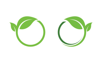 Ağaç yaprağı ekolojisi, vegan konsept element vektör logo tasarım şablonu v.1