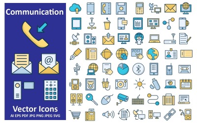 Effektiv kommunikation ikoner Pack