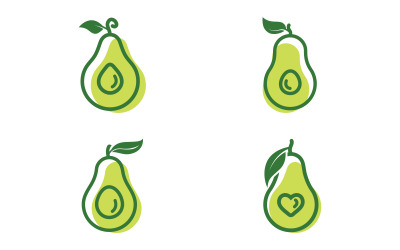Hälsokost frukt näring Avokado vektor ikon illustration designmall v.3