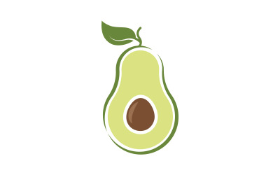 Hälsokost frukt näring Avokado vektor ikon illustration designmall v.7