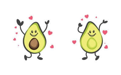 Health food fruit nutrition Avocado vector icon illustration design template v.1