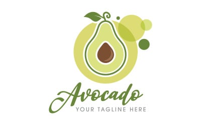 Health food fruit nutrition Avocado vector icon illustration design template v.5