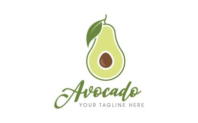 Health food fruit nutrition Avocado vector icon illustration design template v.6
