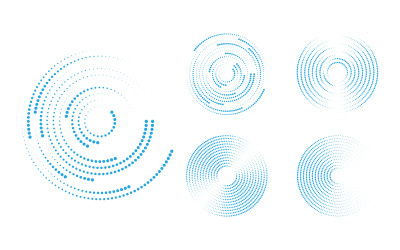 Hi tech halftone circle dots vector illustration design template