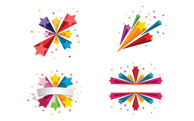 3d illustration star brust background template vector illustration design v.3