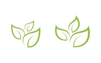 Loga zielonego drzewa liść ekologia natura weganizm koncepcja element wektor v.2
