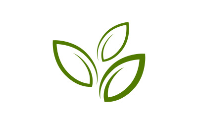 Loga zielonego drzewa liść ekologia natura weganizm koncepcja element wektor v.5