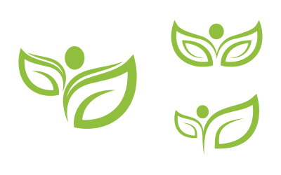 Loghi di albero verde foglia ecologia natura vegano concetto elemento vettore v.3