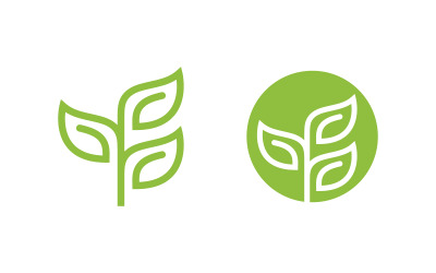 Logos of green Tree leaf ecology nature  vegan concept element vector v.10