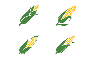 Modello di progettazione del logo dell&amp;#39;icona vettoriale del mais agricolo v.1