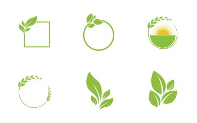 Tree leaf ecology fresh Healthy Logo of green vegan concept element vector v.1