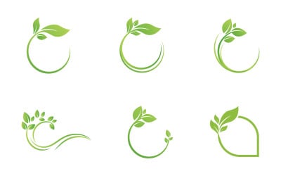 Tree leaf ecology fresh Healthy Logo of green vegan concept element vector v.2