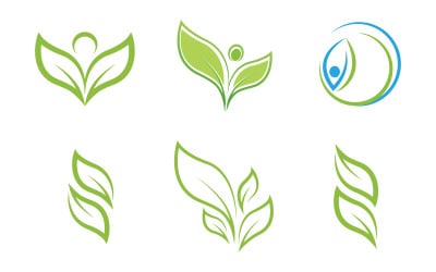 Tree leaf ecology fresh Healthy Logo of green vegan concept element vector v.4