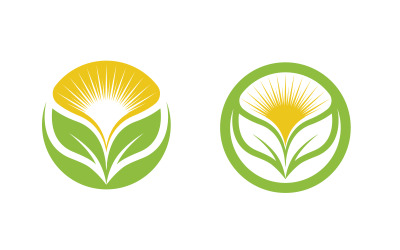Ecologie natuur veganistisch concept Logo&amp;#39;s van groene boom blad element vector v.2