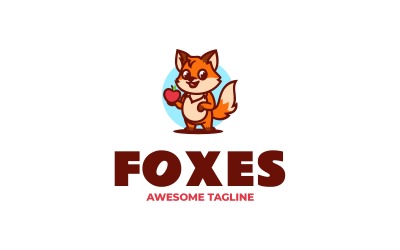 Foxes Simple Mascot Logo 26