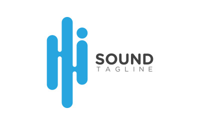 Illustrazione vettoriale di onde sonore logo modello di progettazione di studio musicale di intrattenimento v.7