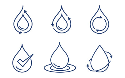 Kropla wody świeży eko Logo Szablon wektor ilustracja projekt v.3
