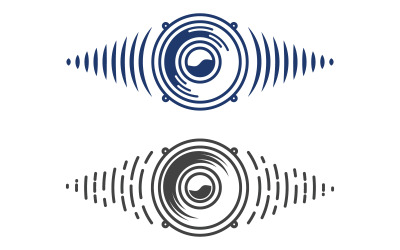 Modèle de conception de studio de musique de divertissement de logo de haut-parleur v.3