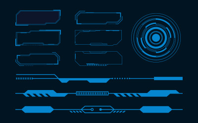 Modello di progettazione di illustrazione dell&amp;#39;interfaccia utente digitale hi-tech futuristica di sicurezza v.5