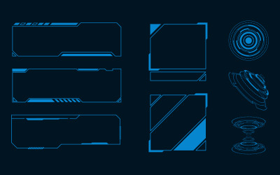 Security Futuristic hi tech digital user interface illustration design template v.1