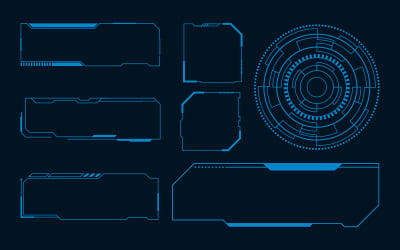 Security Futuristic hi tech digital user interface illustration design template v.8