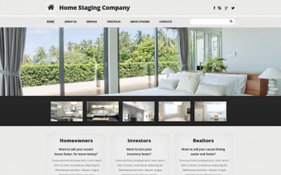 Plantilla de sitio web adaptable de Home Staging
