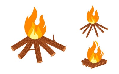 Bonfire camping händelse ikon vektor illustration formgivningsmall