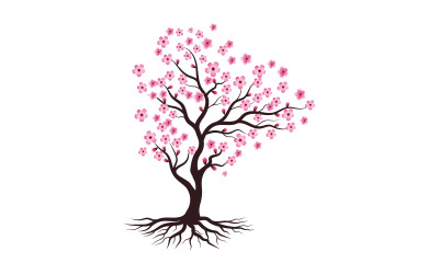 Branche d&amp;#39;arbre Sakura Beauté Japon fleur voyage Vector icon illustration design v.12