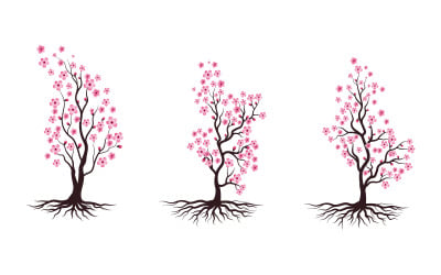 Branche d&amp;#39;arbre Sakura Beauté Japon fleur voyage Vector icon illustration design v.13
