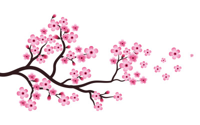 Branche d&amp;#39;arbre Sakura Beauté Japon fleur voyage Vector icon illustration design v.1