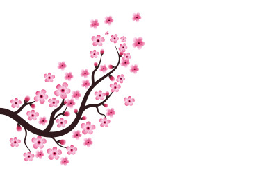 Branche d&amp;#39;arbre Sakura Beauté Japon fleur voyage Vector icon illustration design v.2