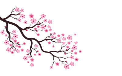 Branche d&amp;#39;arbre Sakura Beauté Japon fleur voyage Vector icon illustration design v.3