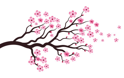 Branche d&amp;#39;arbre Sakura Beauté Japon fleur voyage Vector icon illustration design v.4