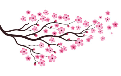 Branche d&amp;#39;arbre Sakura Beauté Japon fleur voyage Vector icon illustration design v.7