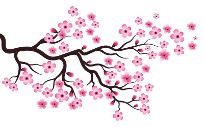 Branche d&amp;#39;arbre Sakura Beauté Japon fleur voyage Vector icon illustration design v.8