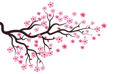 Branche d&amp;#39;arbre Sakura Beauté Japon fleur voyage Vector icon illustration design v.9