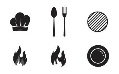 Chef Cooking food icon template vector illustration design template v.2