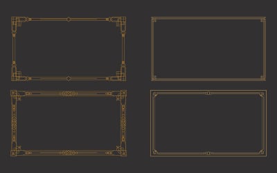 Classic vintage gold Border  frame vector illustration design template v.1