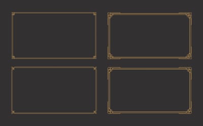 Classic vintage gold Border  frame vector illustration design template v.2