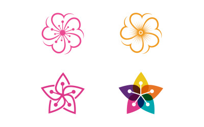 Güzellik çiçek vektör ikonu logo salonu, spa ve cilt tasarım şablonu illüstrasyonu v.3