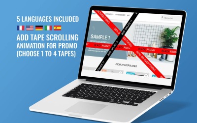 1 a 4 Animação de rolagem de fita para vendas/promoção