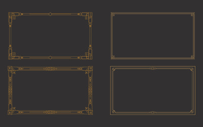 Klassisk vintage guld ram vektorillustration designmall v.1